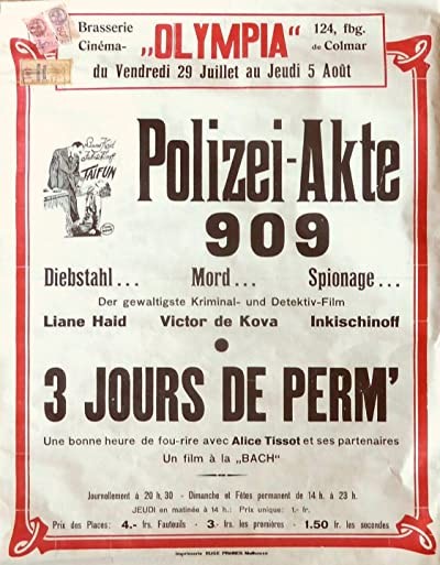 Polizeiakte 909 (1933) afişi Polizeiakte 909 (1933) afişi