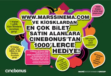 Cinebonus'tan 1000'lerce Hediye ! Cinebonus'tan 1000'lerce Hediye !