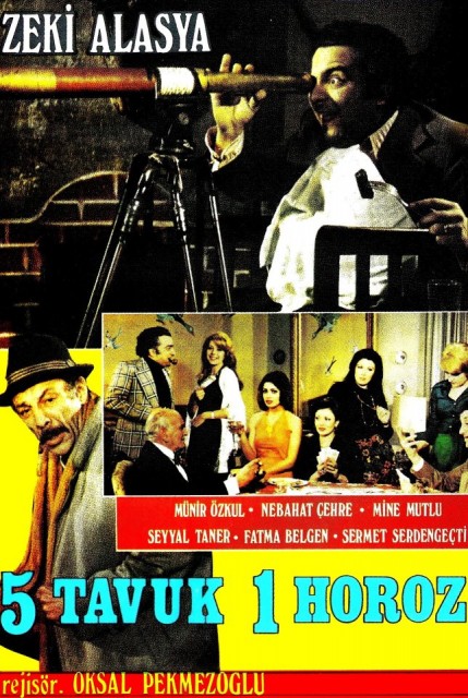 Beş Tavuk Bir Horoz Fotoğrafı